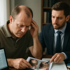 Cabello crece en dirección incorrecta: ángulo de implantación erróneo
