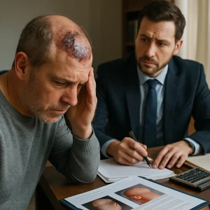 Cuero cabelludo se necrosó tras injerto: vascularización comprometida