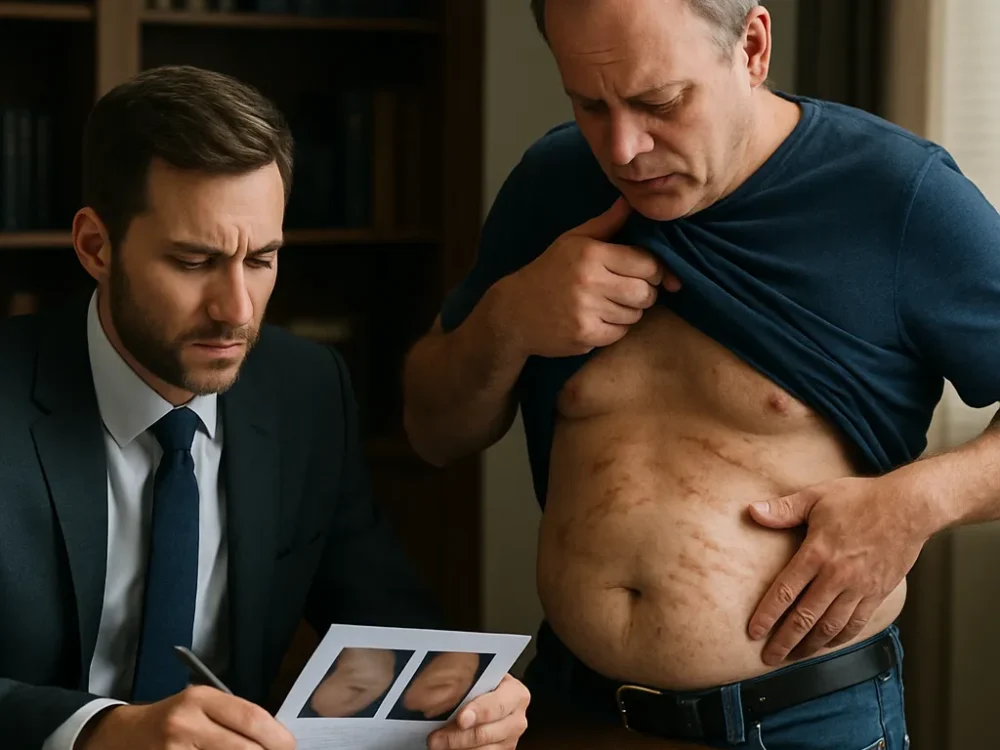 Contorno corporal con múltiples imperfecciones: técnica cuestionable