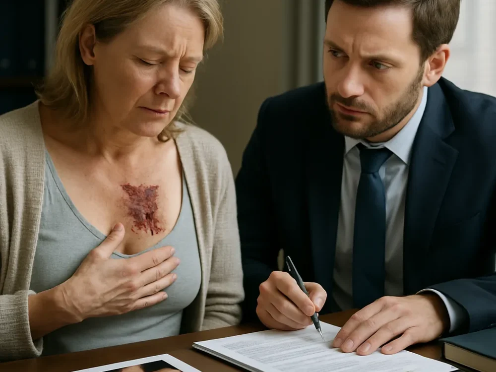 Lifting con tensión excesiva: necrosis de la piel